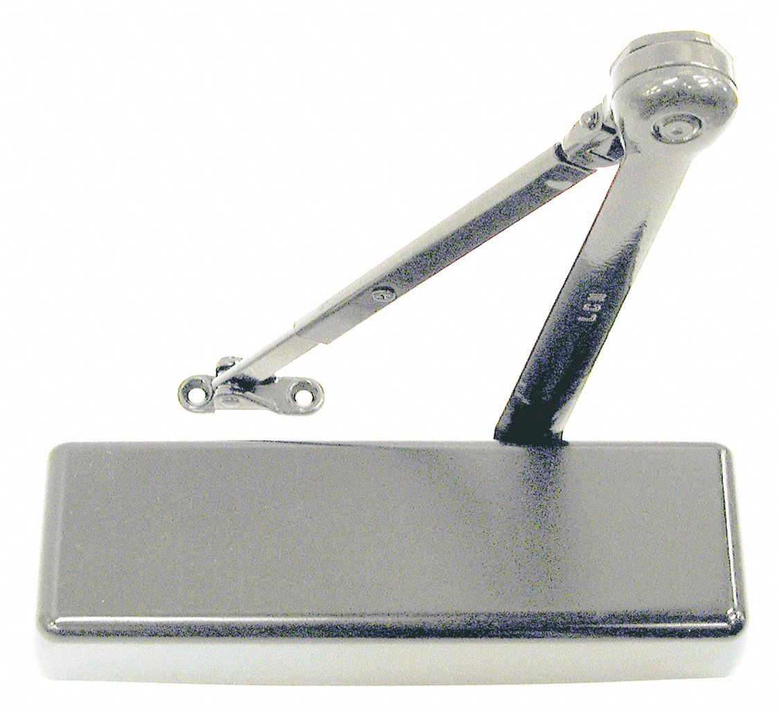 Door Closer: Top Frame Mounting Type, Grade 1 - Heavy Duty, Aluminum, 12 1/4 in Lg
