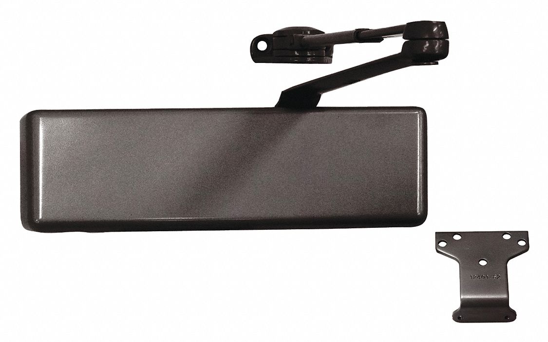 Door Closer: Parallel Mounting Type, Grade 1 - Heavy Duty, Bronze, 10 3/8 in Lg, 2 3/4 in Wd