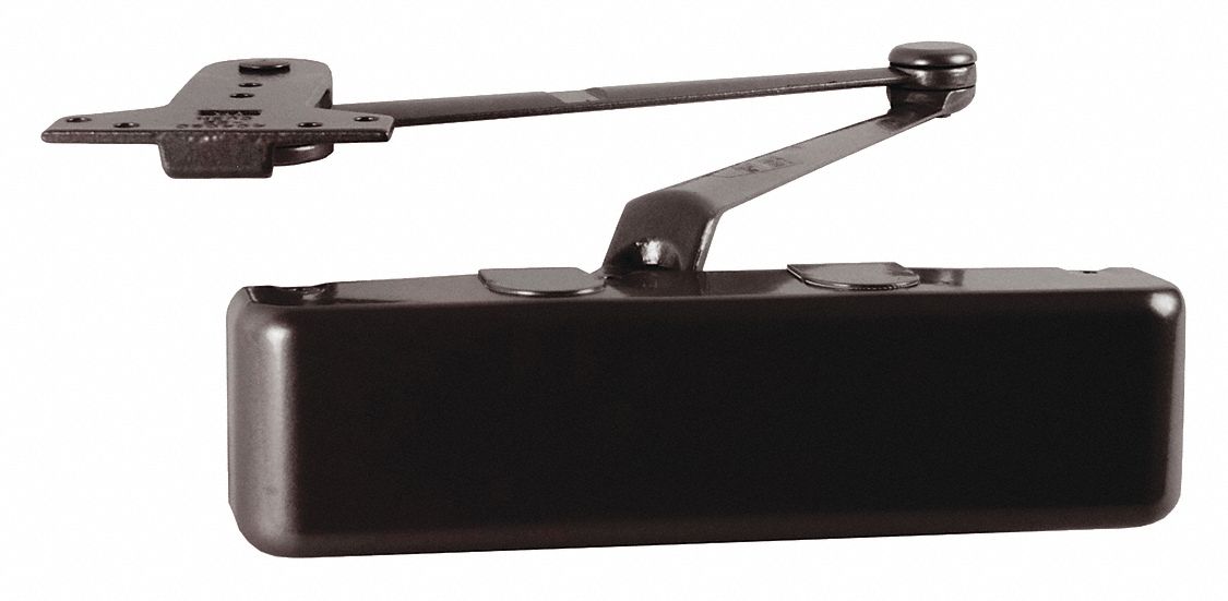 Door Closer: Parallel Mounting Type, Grade 1 - Heavy Duty, Bronze, 10 3/8 in Lg, 2 3/4 in Wd