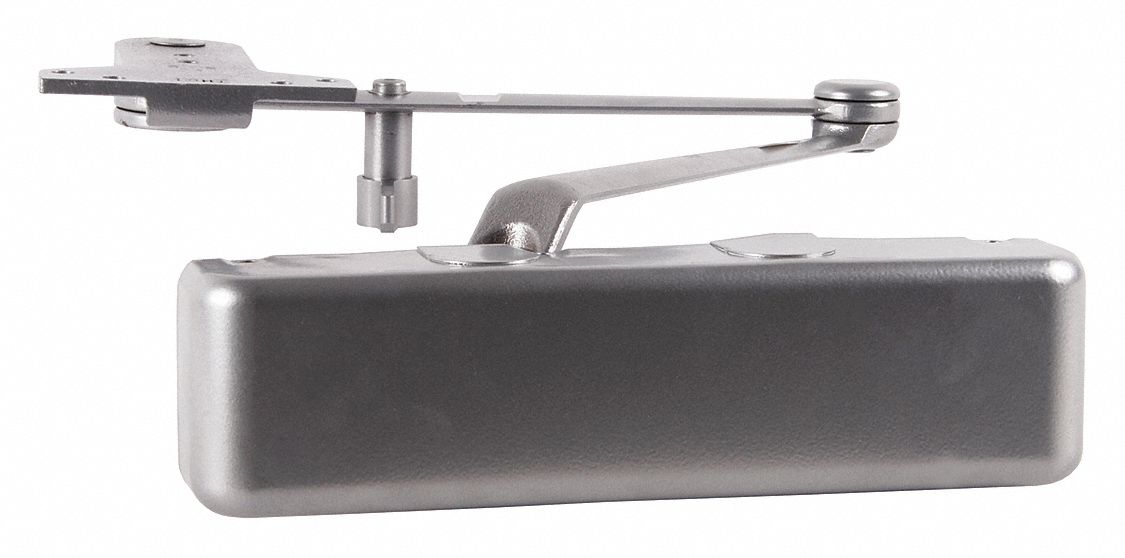 Door Closer: Parallel Mounting Type, Grade 1 - Heavy Duty, Aluminum, 10 3/8 in Lg