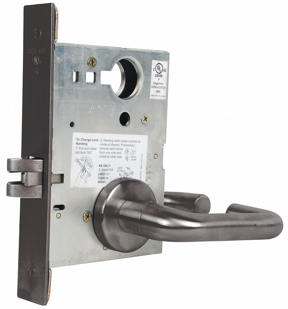 SCHLAGE, 1, L Tubular, Mortise Lockset 46TN19L9010 03A 613 Grainger