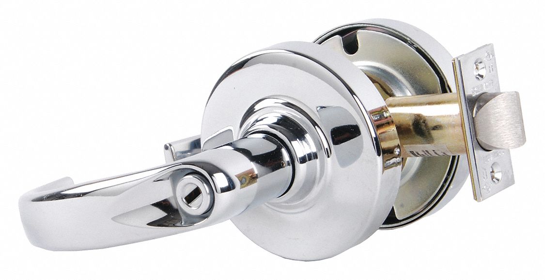 Door Lockset: Privacy Lever Locksets, Chrome, ADA Compliant