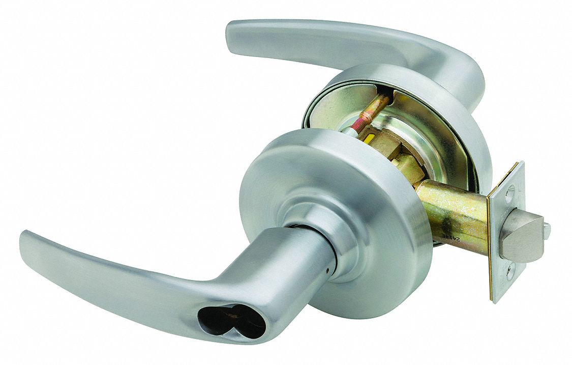 Door Lockset: Classroom Lever Locksets, Chrome, ADA Compliant