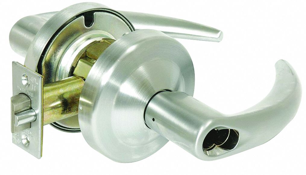 Door Lockset: Classroom Lever Locksets, Chrome, ADA Compliant