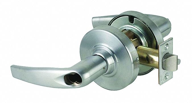 Door Lockset: Storeroom Lever Locksets, Chrome, ADA Compliant