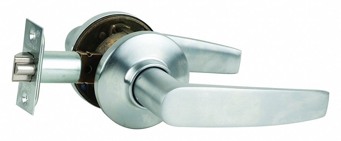 Door Lockset: Passage Lever Locksets, Chrome, ADA Compliant