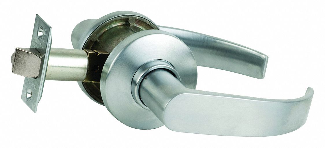 Door Lockset: Passage Lever Locksets, Chrome, ADA Compliant