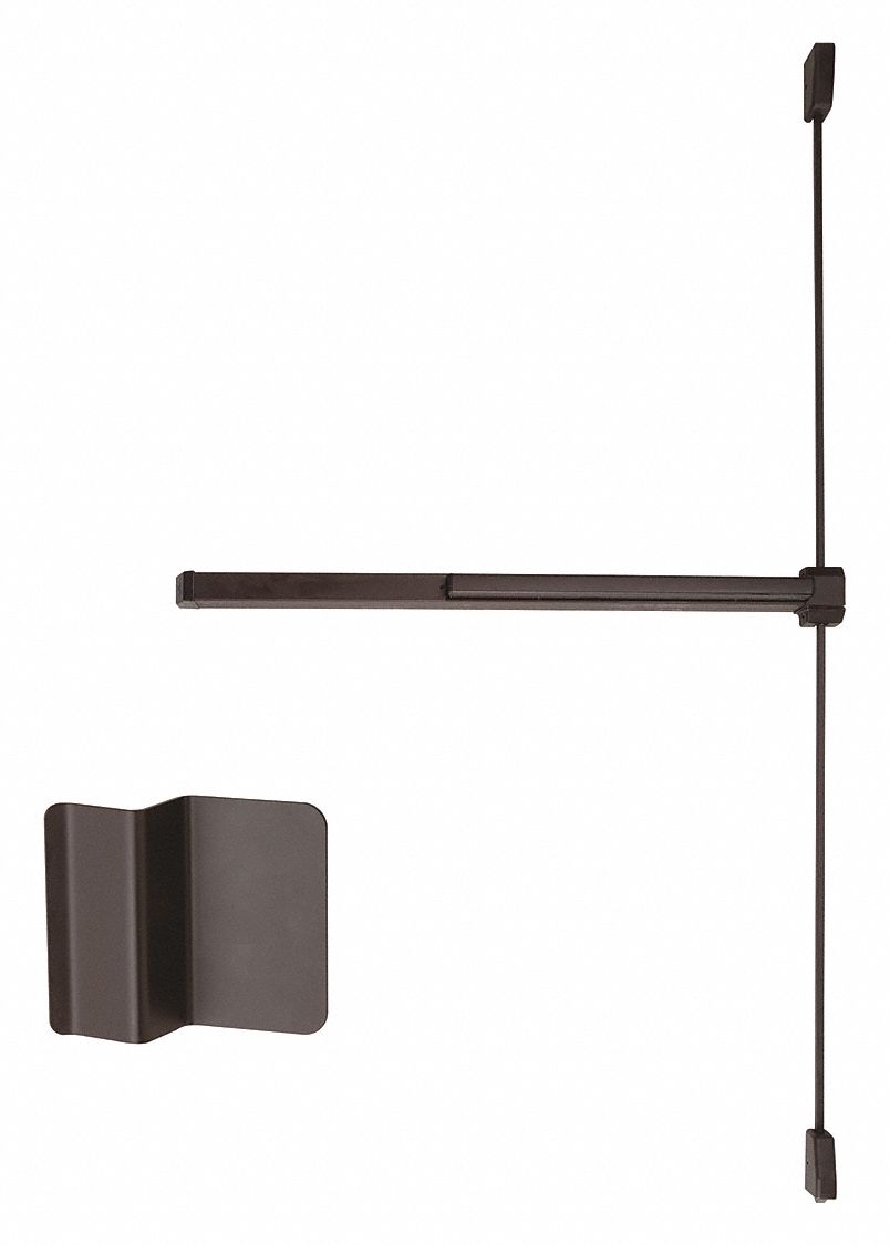 Surface Vertical Rod: 3 ft Max Door Wd, Bronze