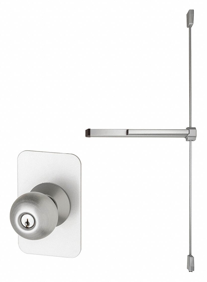 Surface Vertical Rod: 3 ft Max Door Wd, Aluminum