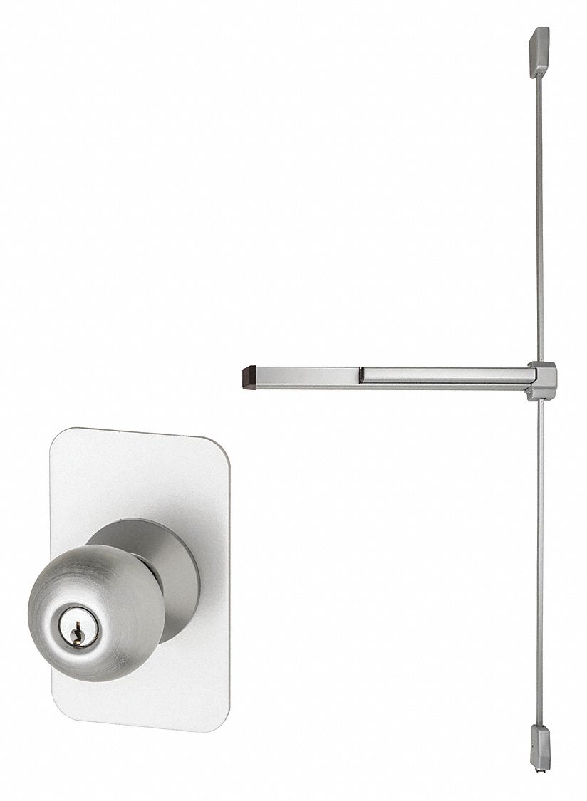 Surface Vertical Rod: 4 ft Max Door Wd, Aluminum