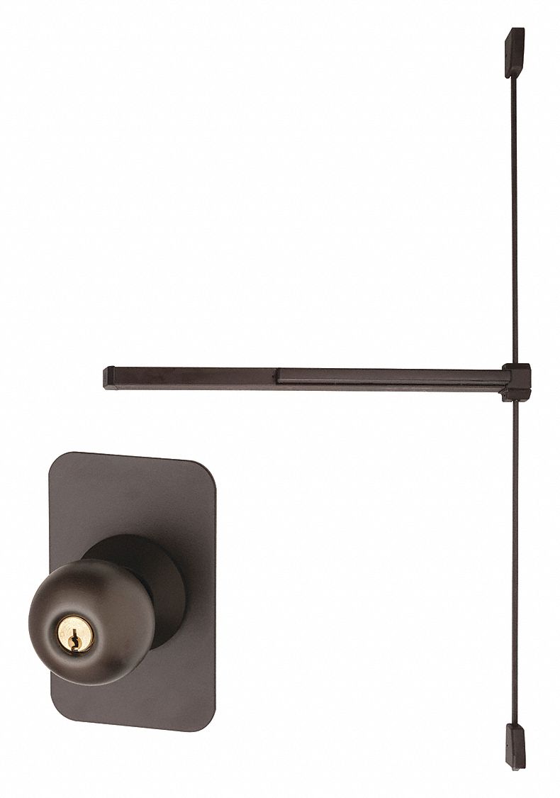 Surface Vertical Rod: 4 ft Max Door Wd, Bronze