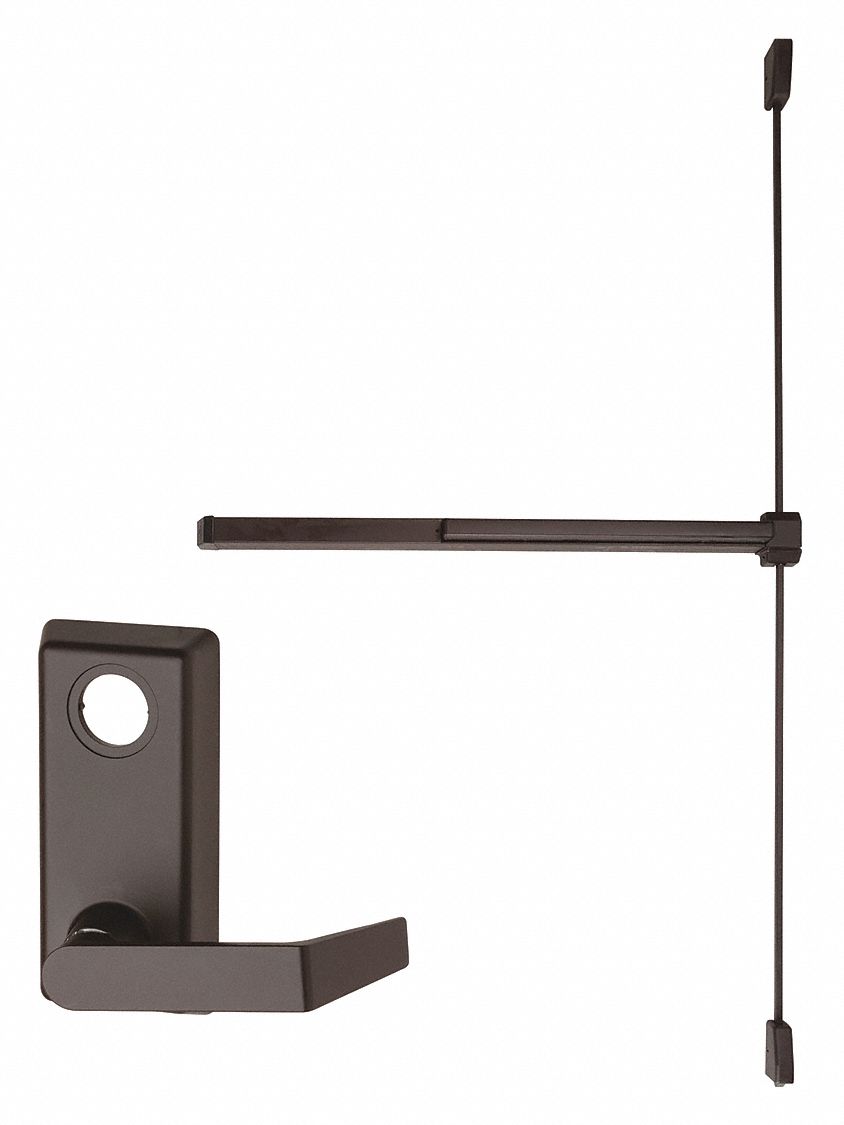 Surface Vertical Rod: 3 ft Max Door Wd, Bronze