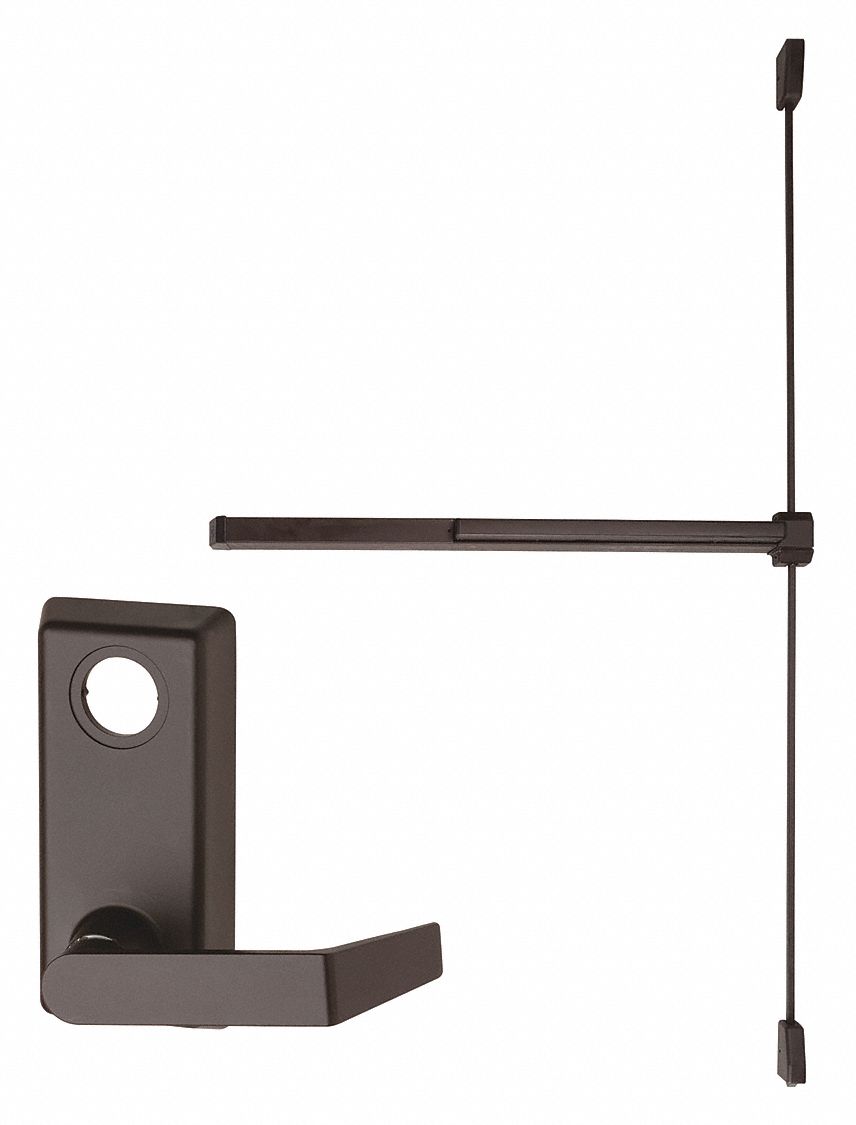 Surface Vertical Rod: 4 ft Max Door Wd, Bronze