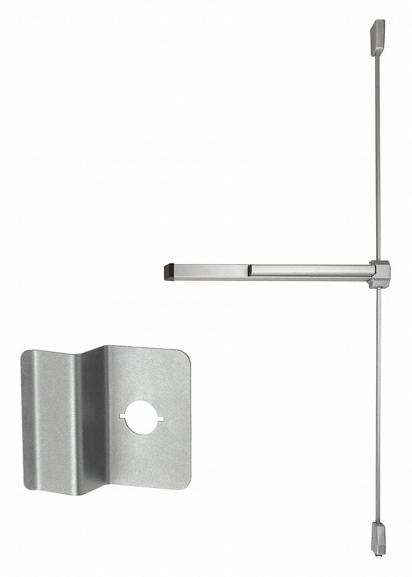 Surface Vertical Rod: 4 ft Max Door Wd, Aluminum
