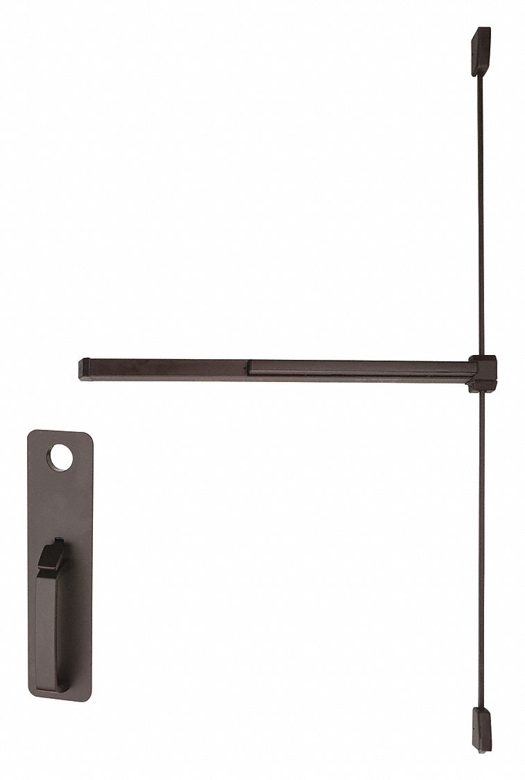 Surface Vertical Rod: 3 ft Max Door Wd, Bronze