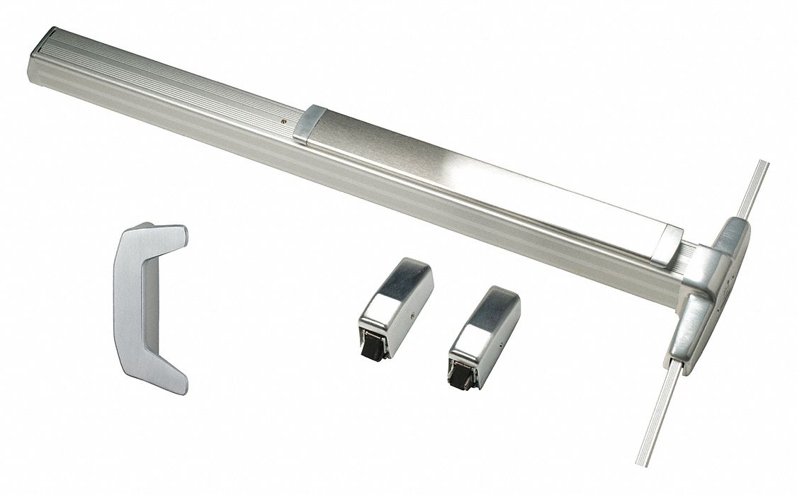 Surface Vertical Rod: 3 ft Max Door Wd, Chrome