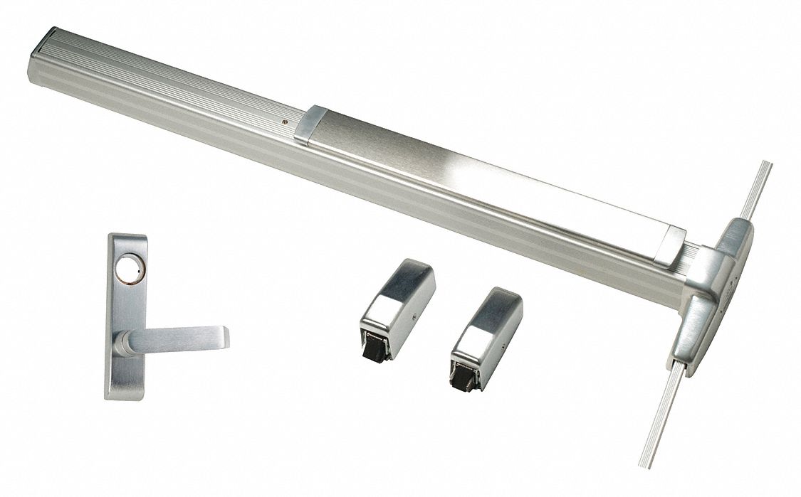 Surface Vertical Rod: 3 ft Max Door Wd, Chrome