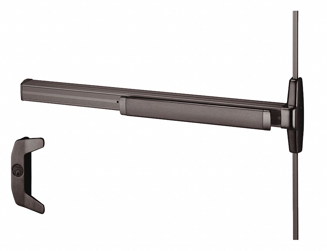 Surface Vertical Rod: 3 ft Max Door Wd, Bronze