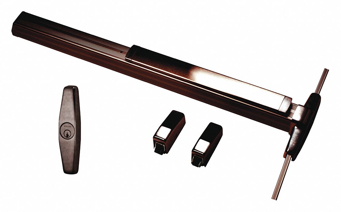 Surface Vertical Rod: 3 ft Max Door Wd, Bronze