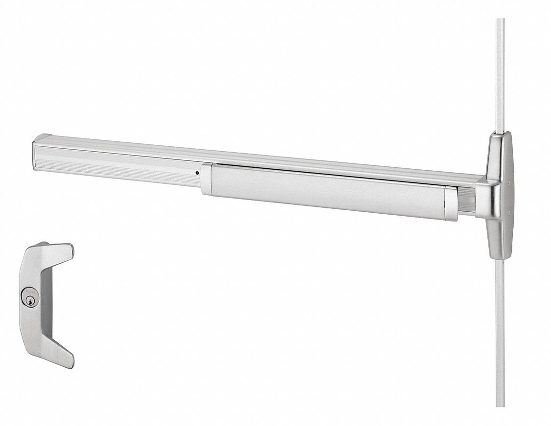 Surface Vertical Rod: 3 ft Max Door Wd, Chrome