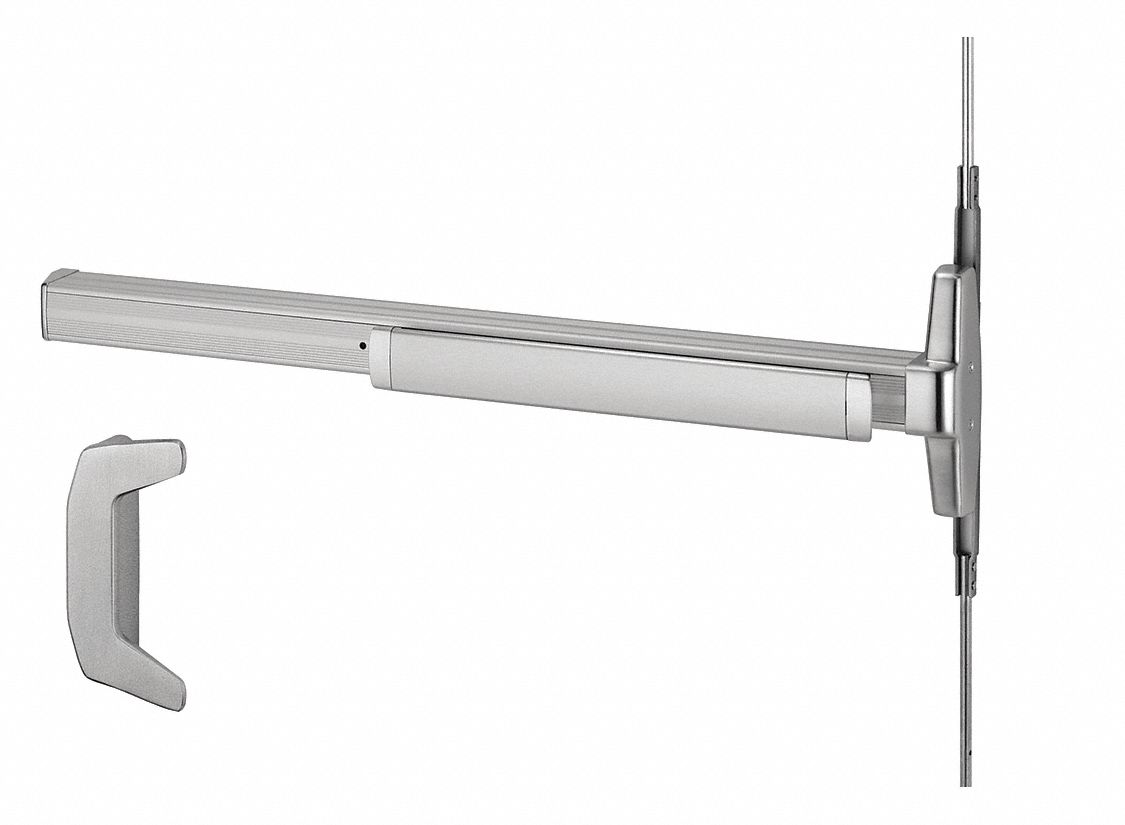 Concealed Vertical Rod: 3 ft Max Door Wd, Chrome