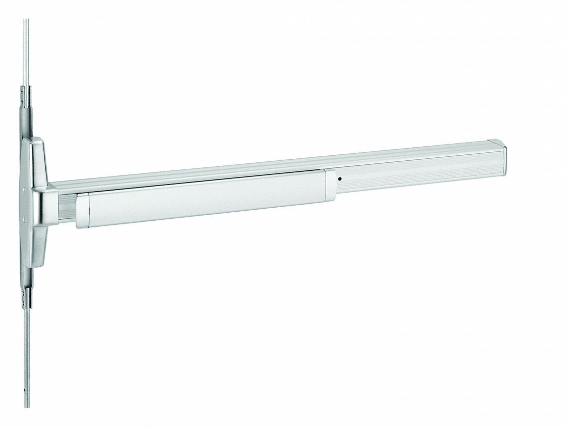 Concealed Vertical Rod: 3 ft Max Door Wd, Chrome