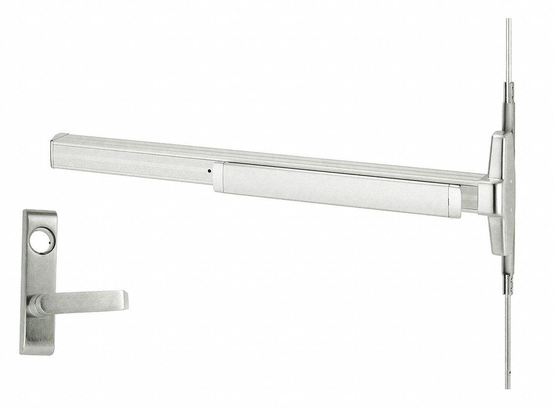 Concealed Vertical Rod: 3 ft Max Door Wd, Aluminum