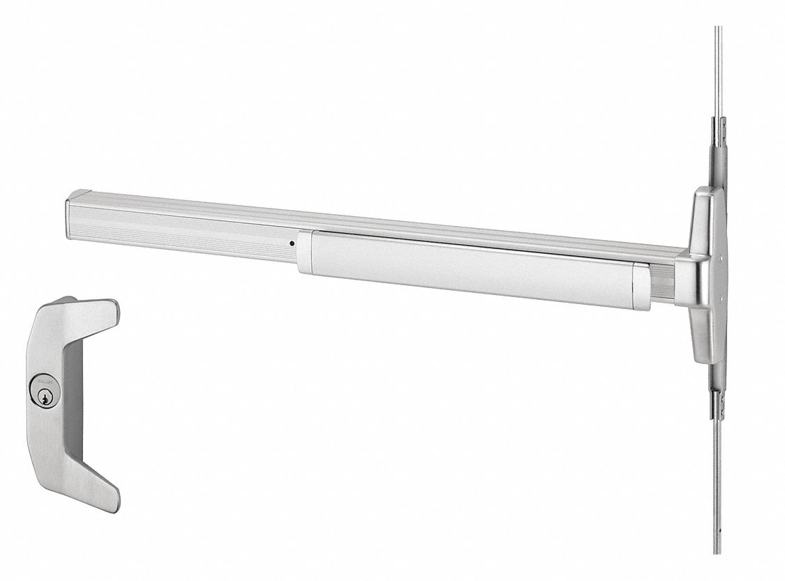 Concealed Vertical Rod: 3 ft Max Door Wd, Chrome