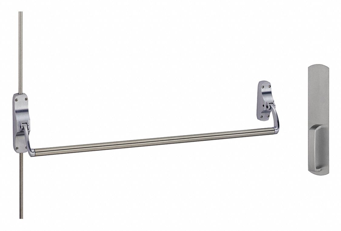 Surface Vertical Rod: 44 in Max Door Wd, Chrome