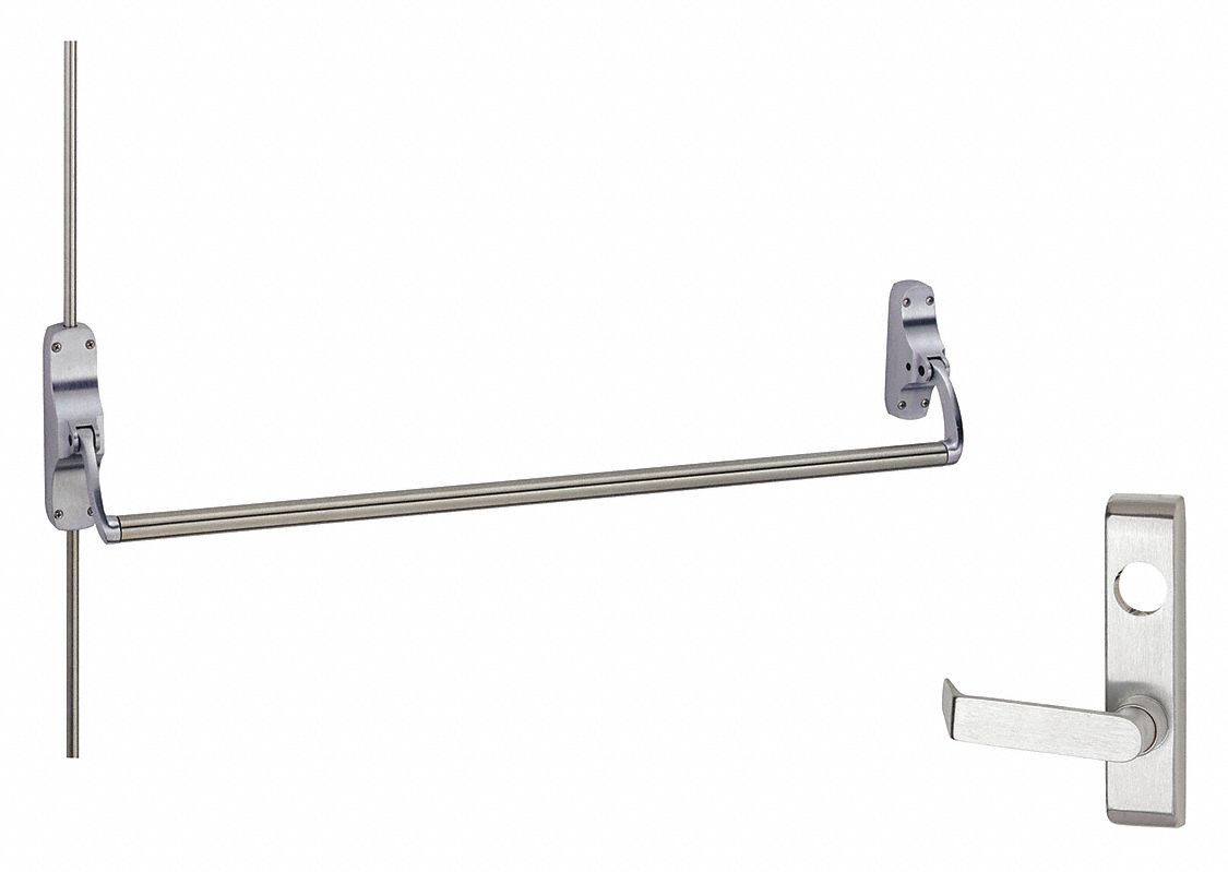 Surface Vertical Rod: 44 in Max Door Wd, Chrome