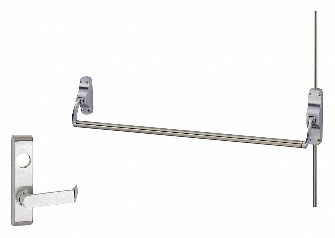 Surface Vertical Rod: 44 in Max Door Wd, Chrome