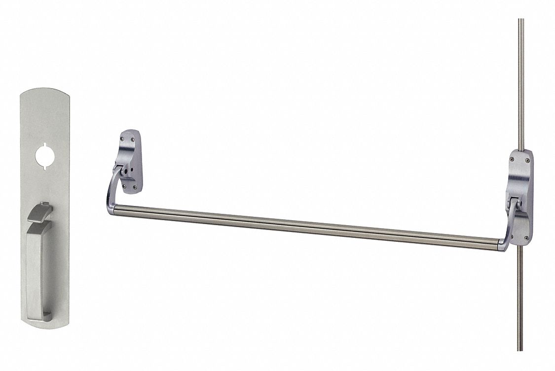 Surface Vertical Rod: 44 in Max Door Wd, Chrome