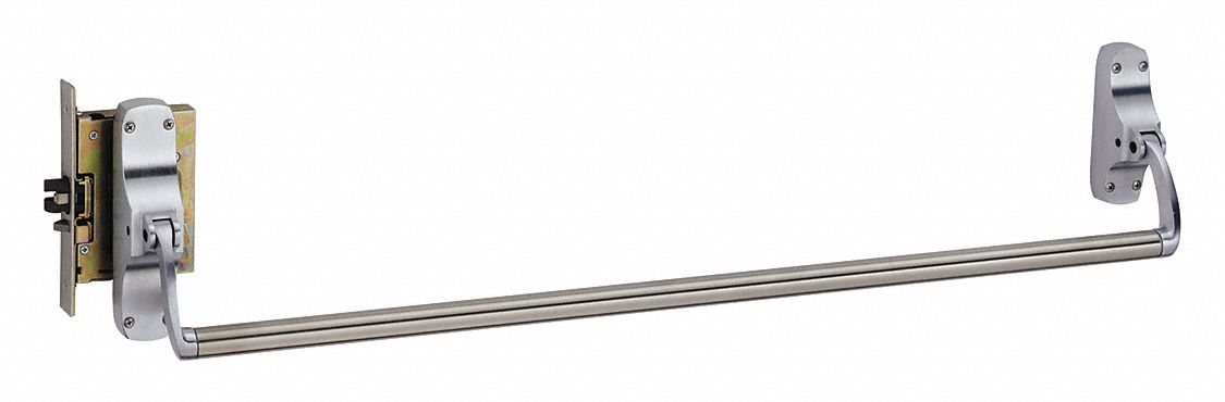 Exit Device: Mortise, 44 in Max Door Wd, Chrome