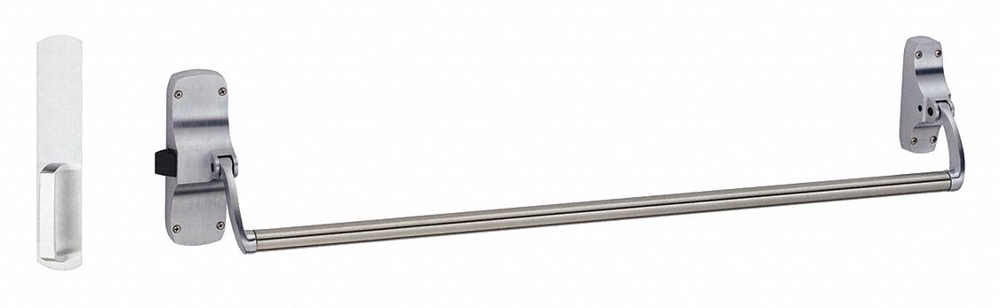 Exit Device: 44 in Max Door Wd, Chrome