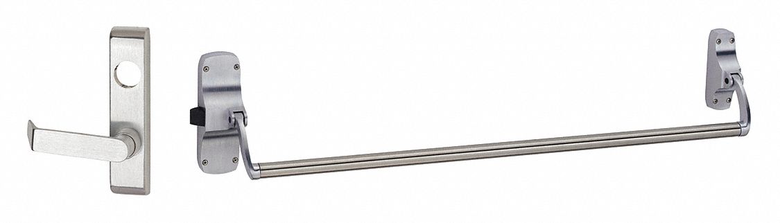 Exit Device: 44 in Max Door Wd, Chrome