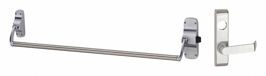 Exit Device: 44 in Max Door Wd, Chrome