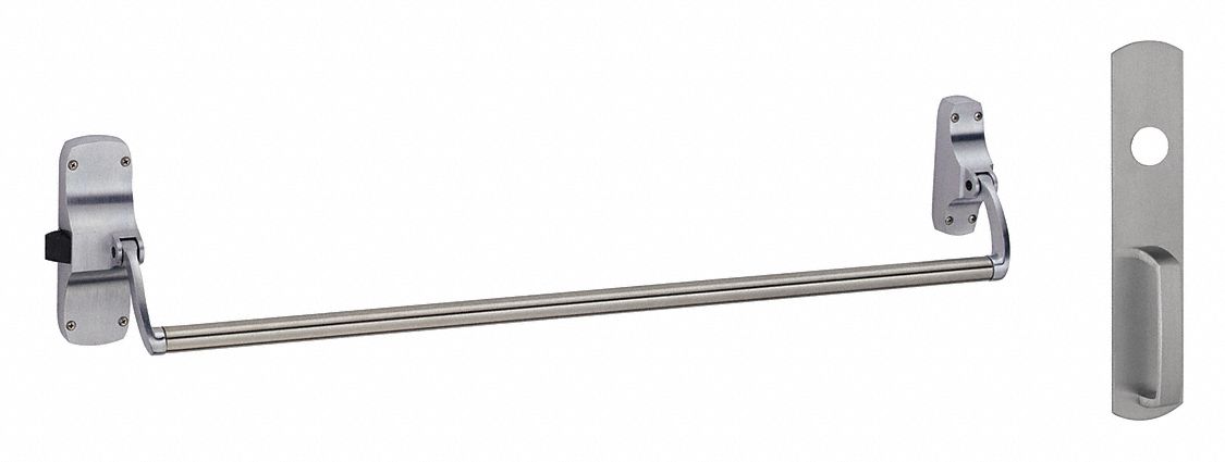 Exit Device: 44 in Max Door Wd, Chrome