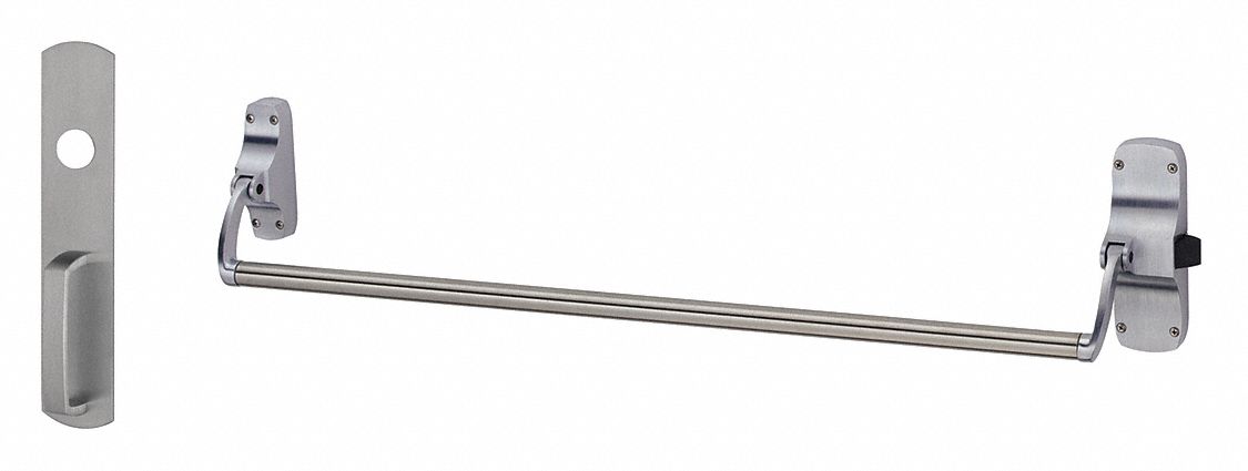 Exit Device: 44 in Max Door Wd, Chrome