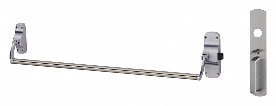 Exit Device: 44 in Max Door Wd, Chrome