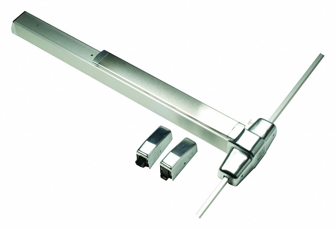Surface Vertical Rod: 3 ft Max Door Wd, Stainless Steel