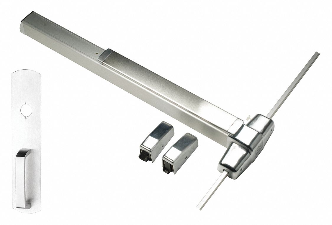 Surface Vertical Rod: 3 ft Max Door Wd, Chrome