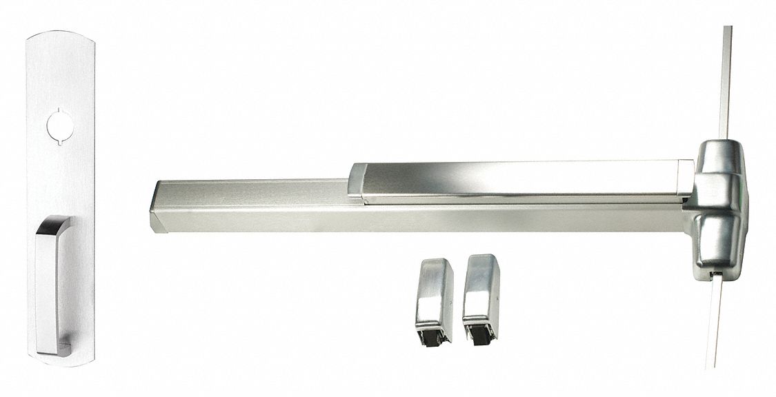 Surface Vertical Rod: 3 ft Max Door Wd, Chrome