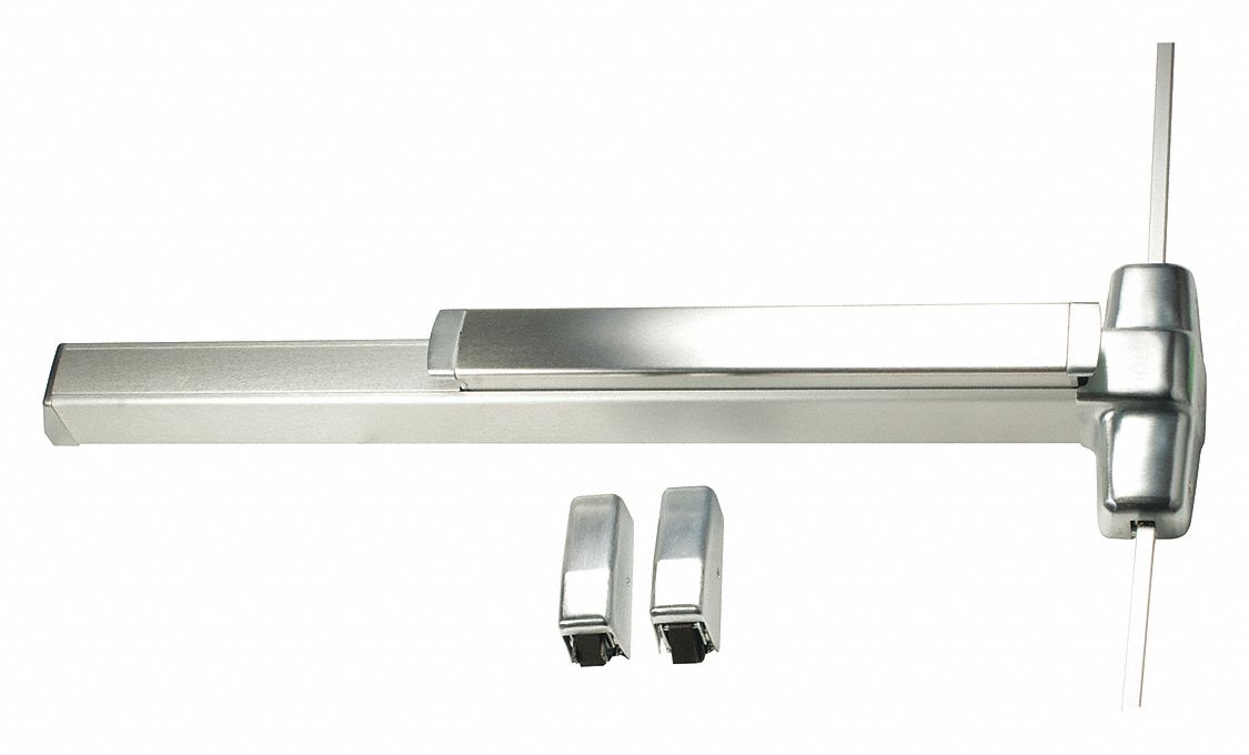 Surface Vertical Rod: 3 ft Max Door Wd, Chrome