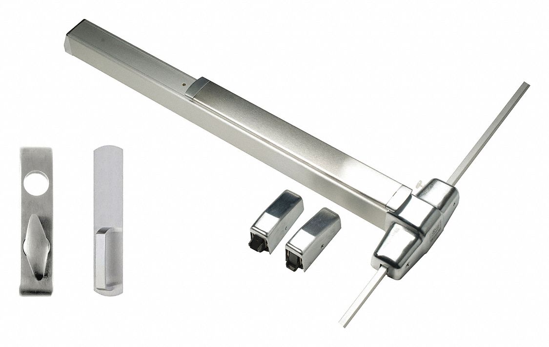 Surface Vertical Rod: 3 ft Max Door Wd, Chrome