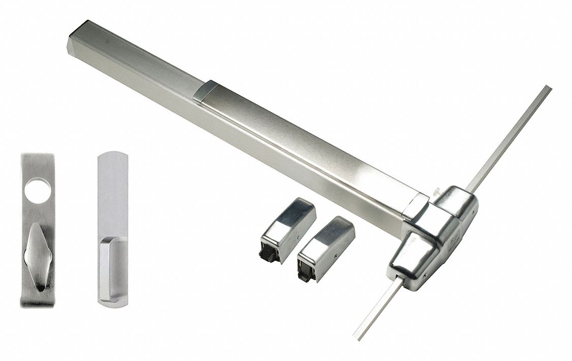 Surface Vertical Rod: 3 ft Max Door Wd, Chrome