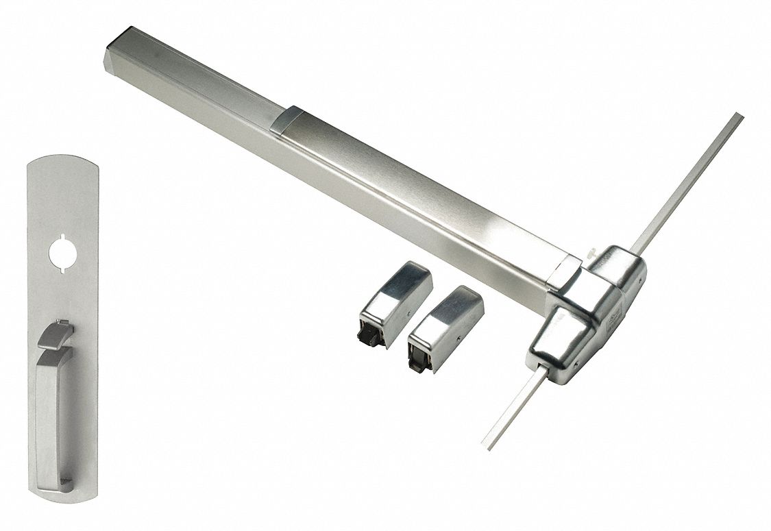 Surface Vertical Rod: 3 ft Max Door Wd, Chrome