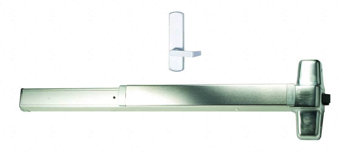 Exit Device: 3 ft Max Door Wd, Stainless Steel