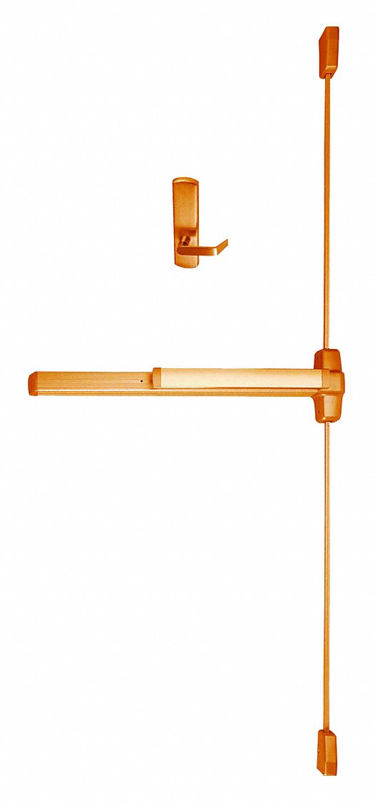 Surface Vertical Rod: 4 ft Max Door Wd, Bronze