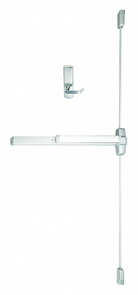 Surface Vertical Rod: 3 ft Max Door Wd, Chrome