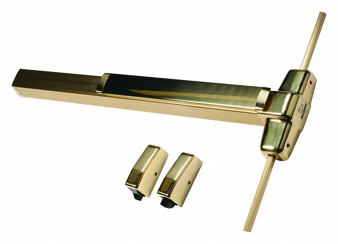 Surface Vertical Rod: 3 ft Max Door Wd, Brass